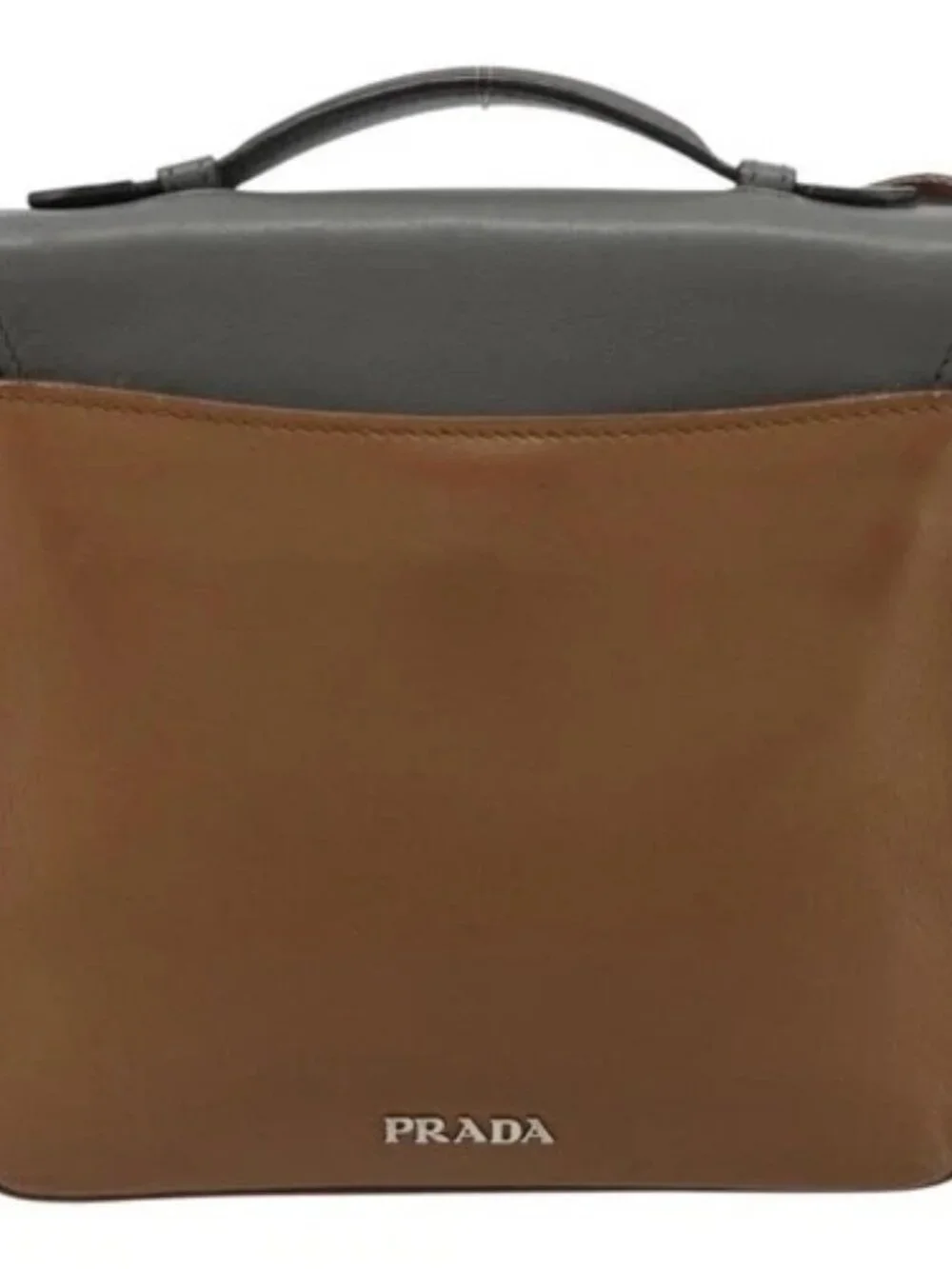 Share PRADA Shoulder Bag Leather Brown Silver Auth